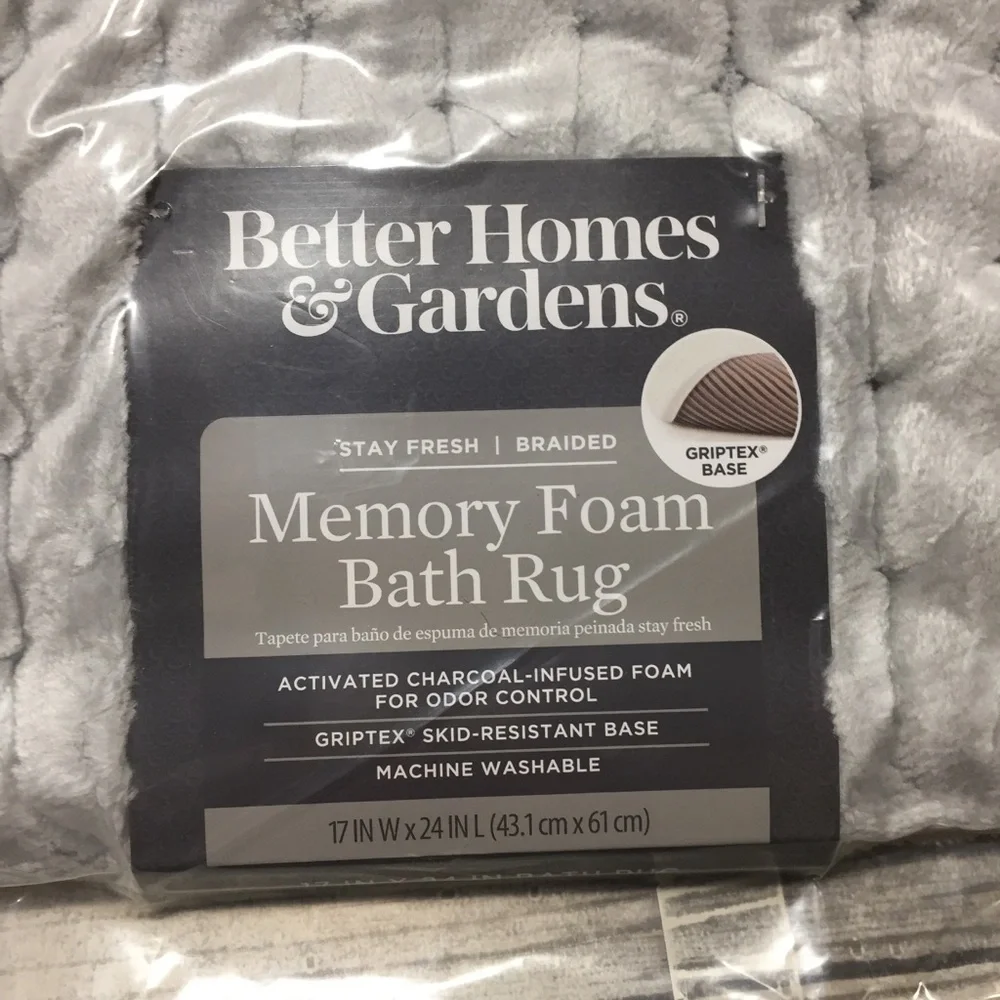 Better Homes & Garden Memory Foam Bar Mat Silver Gray 17x24